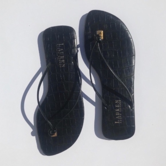 Lauren Ralph Lauren Shoes - LAUREN Ralph Lauren Black Flip Flop Sandals